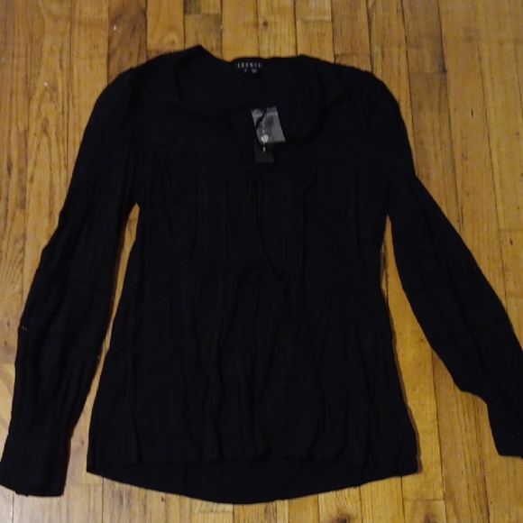 Theory Tops - Theory Black Smocked Blouse